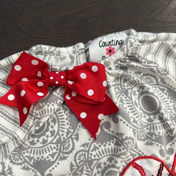 Counting Daisies Christmas Candy Cane Dress Baby Girls 12 months - Picture 4 of 7